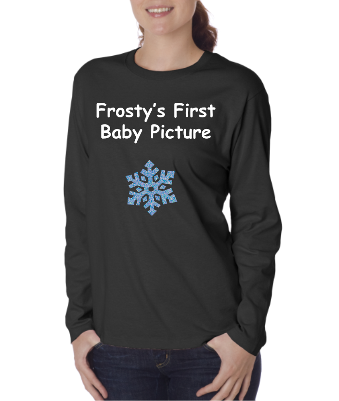 Frostys First Baby Picture Womens Long Sleeve Shirt